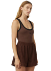 C&M Camilla and Marc Nora Contrast Bind Scoop Neck Tank - Mocha/Black