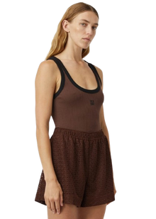  C&M Camilla and Marc Nora Contrast Bind Scoop Neck Tank - Mocha/Black