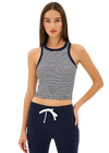 Splits59 Kiki Rib Crop Tank - White/Indigo Stripe