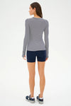 Splits59 Louise Rib Long Sleeve - White/Indigo Stripe