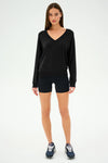 Splits59 Bennie Fleece V-Neck Sweatshirt - Black