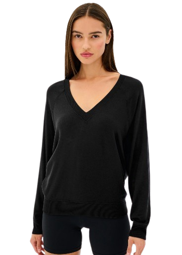 Splits59 Bennie Fleece V-Neck Sweatshirt - Black