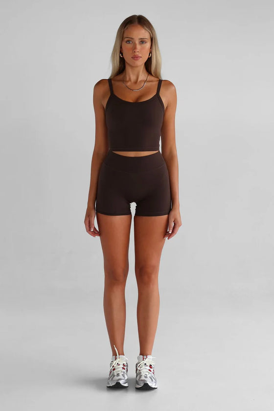 Leelo 5" Signature Bike Shorts - Mocha