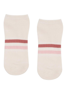  MoveActive Classic Crew Low Rise Grip Socks - Blush Stripes