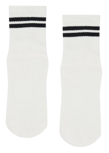  Move Active Classic Crew Grip Socks - Sporty Stripe Ivory