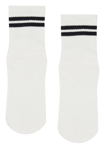 Move Active Classic Crew Grip Socks - Sporty Stripe Ivory