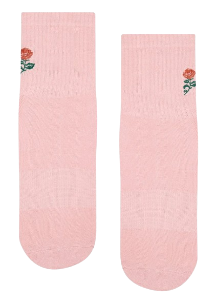 MoveActive Classic Crew Grip Socks - Vintage Rose Berry