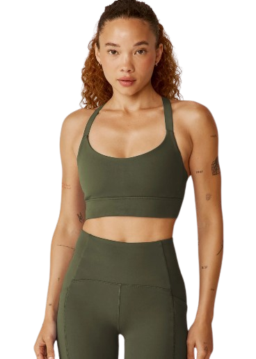 Beyond Yoga Powerbeyond Strive Long Bra - Modern Olive