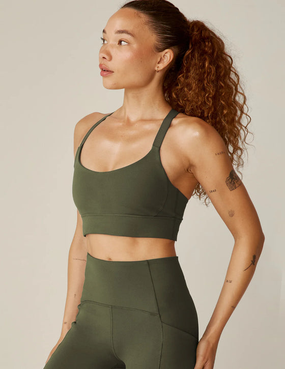 Beyond Yoga Powerbeyond Strive Long Bra - Modern Olive