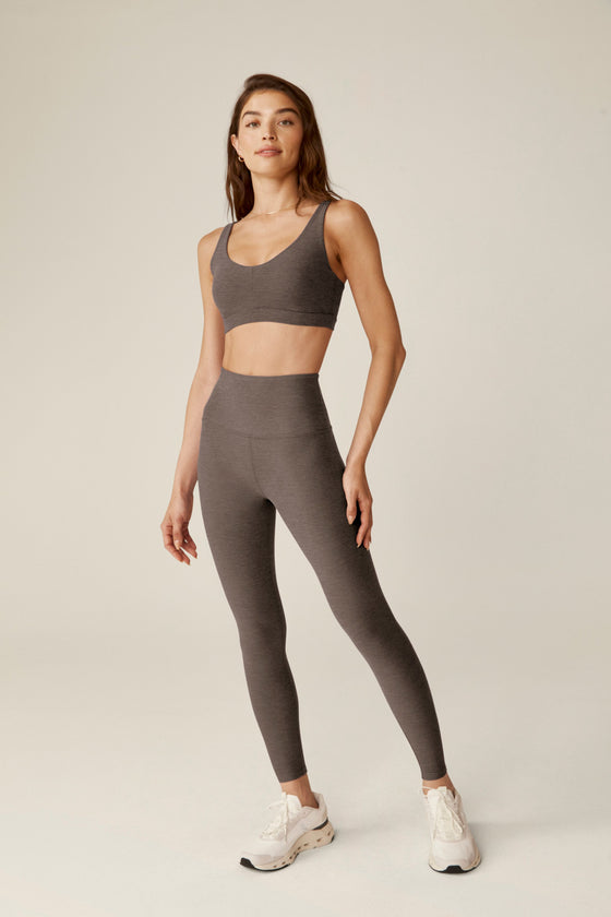 Beyond Yoga Caught In The Midi High Waist Legging - Soft Umber Heather