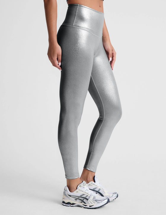 Beyond Yoga Caught In The Midi High Waist Legging - Liquid Silver