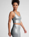 Beyond Yoga On The Up Cropped Tank - Liquid Silver