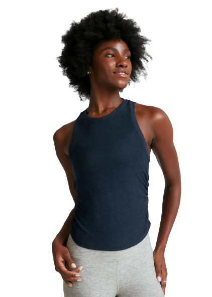 Beyond Yoga Featherweight Your Fit Shirred Tank - Nocturnal Navy