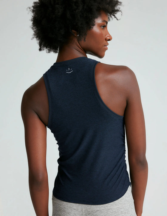 Beyond Yoga Featherweight Your Fit Shirred Tank - Nocturnal Navy