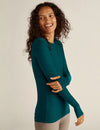 Beyond Yoga Featherweight Classic Crew Pullover - Majestic Blue Heather