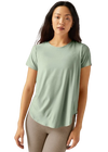 Beyond Yoga Featherweight On The Down low Tee - Minty Slate Heather