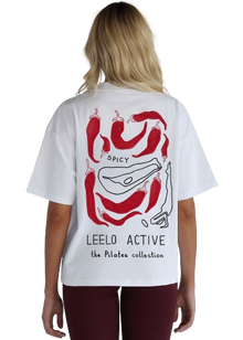  Leelo V6 Pilates Collection Chilli Tee - White