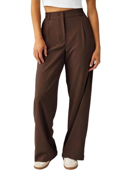 Beyond Yoga Status Wide Leg Trousers - Espresso