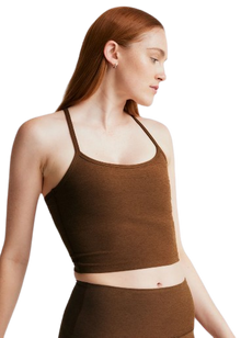  Beyond Yoga Spacedye Slim Racerback Cropped Tank - Bold Mocha Heather