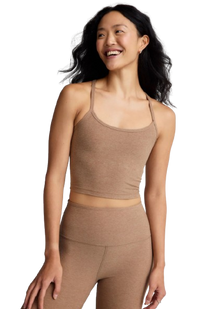  Beyond Yoga Spacedye Slim Racerback Cropped Tank - Desert Sand Heather