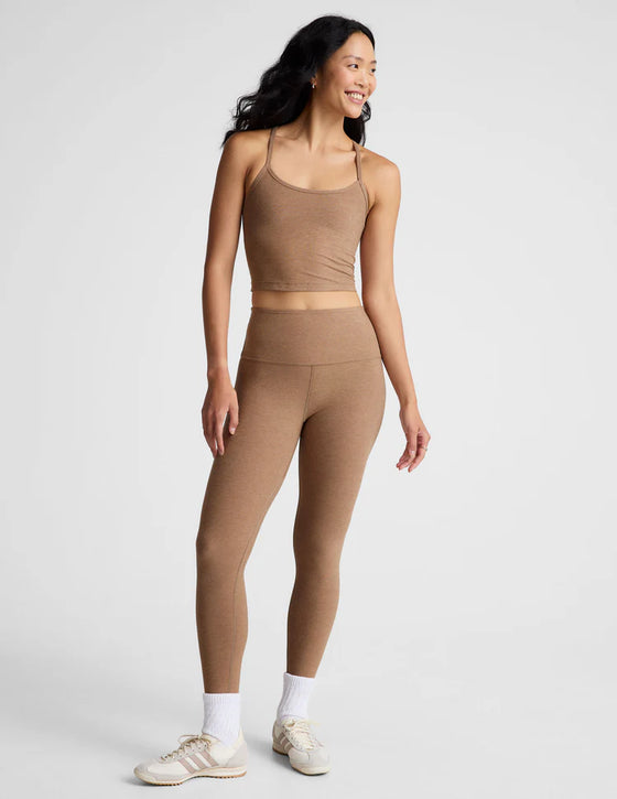 Beyond Yoga Spacedye Slim Racerback Cropped Tank - Desert Sand Heather