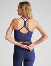 Beyond Yoga Spacedye Slim Racerback Cropped Tank - Eternal Blue Heather