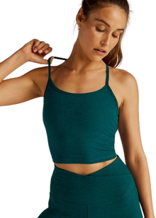  Beyond Yoga Spacedye Slim Racerback Cropped Tank - Majestic Blue Heather