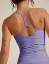 Beyond Yoga Spacedye Slim Racerback Cropped Tank - Periwinkle Cloud Heather