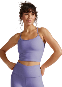  Beyond Yoga Spacedye Slim Racerback Cropped Tank - Periwinkle Cloud Heather