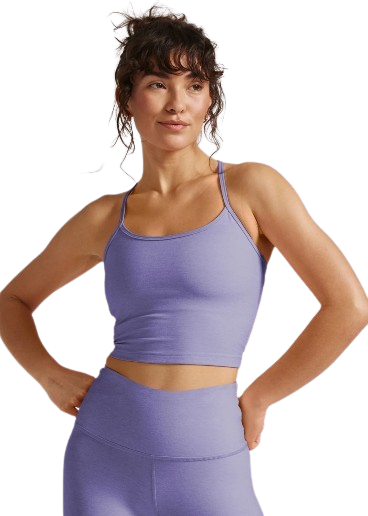 Beyond Yoga Spacedye Slim Racerback Cropped Tank - Periwinkle Cloud Heather