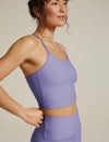 Beyond Yoga Spacedye Slim Racerback Cropped Tank - Periwinkle Cloud Heather