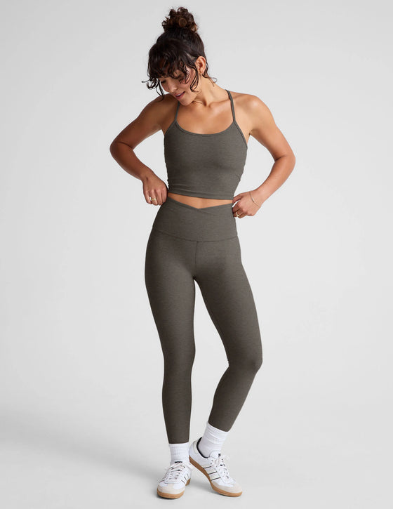 Spacedye Slim Racerback Cropped Tank - True Grey Heather