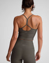 Spacedye Slim Racerback Cropped Tank - True Grey Heather