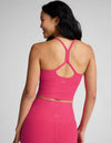 Beyond Yoga Spacedye Slim Racerback Cropped Tank - Vivid Pink Heather