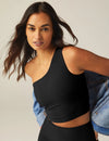 Beyond Yoga Spacedye The Bold Shoulder Cropped Tank - Darkest Night