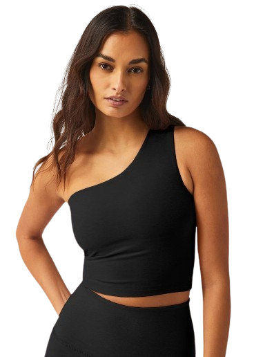 Beyond Yoga Spacedye The Bold Shoulder Cropped Tank - Darkest Night