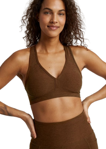  Beyond Yoga Spacedye Lift your Spirits Bra - Bold Mocha Heather