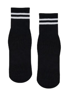  Move Active Classic Crew Grip Socks - Sporty Stripe Black