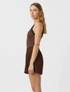 C&M Camilla and Marc Nora Contrast Bind Scoop Neck Tank - Mocha/Black