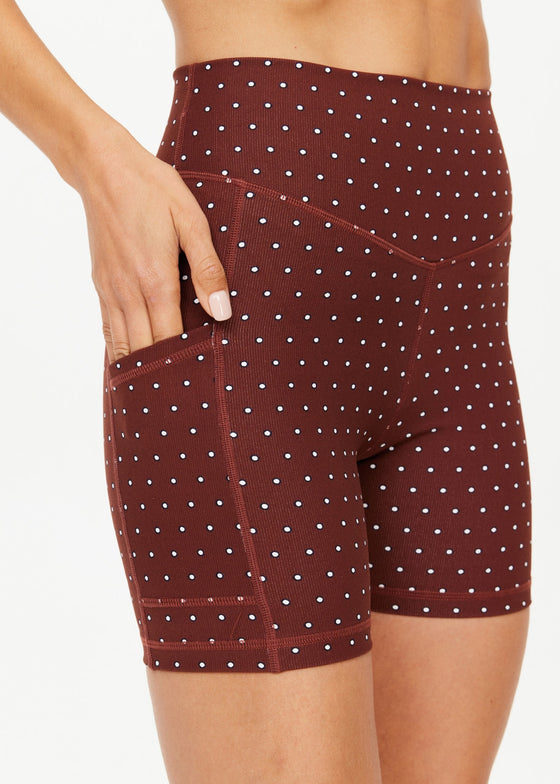 The Upside Maho 5" Pocket Spin Short - Polka Dots