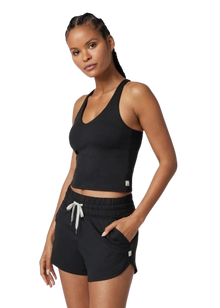  Vuori Halo Performance Crop Tank 2.0 - Black Heather