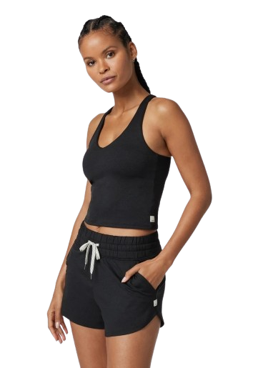 Vuori Halo Performance Crop Tank 2.0 - Black Heather