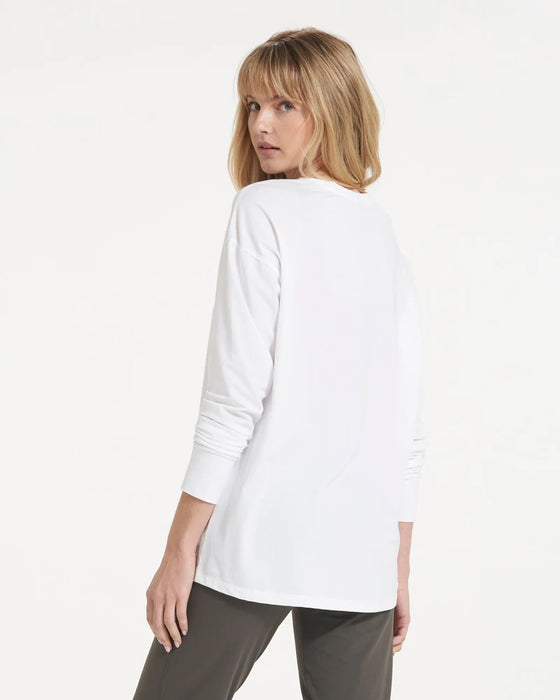 Vuori Long-Sleeve Feather Tee - White