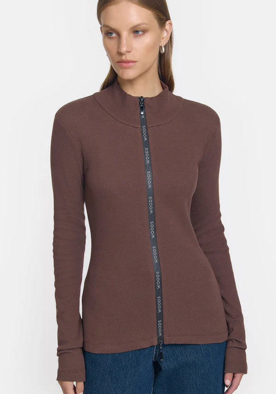 Viktoria & woods Rib Zip Top - Chestnut