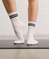 MoveActive Classic Crew Grip Socks - Sporty Stripe Ivory