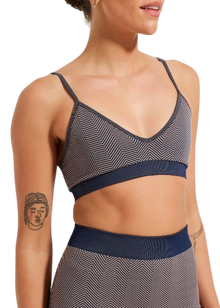  Nimble Mindful Knit Bralette - Navy/Taupe