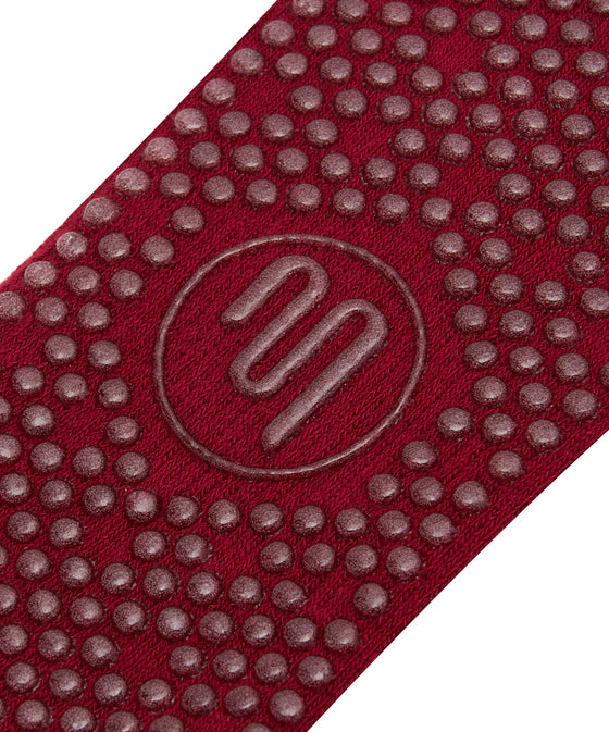 MoveActive Classic Crew Low Rise Grip Socks - Crimson