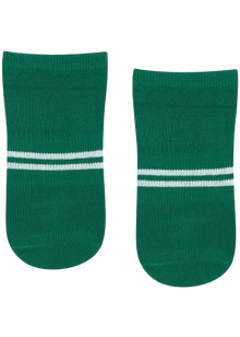  MoveActive Classic Crew Low Rise Grip Socks - Emerald Stripe