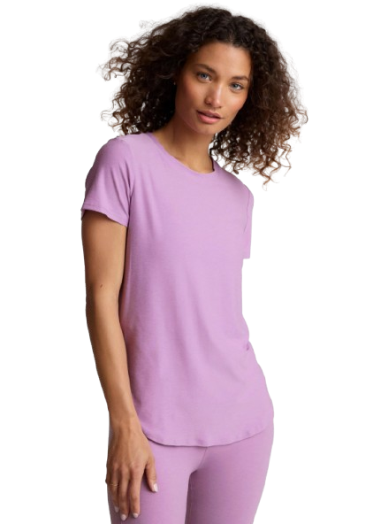 Beyond Yoga Featherweight On The Down Low Tee - Lilac Petal Heather