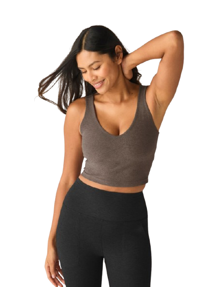 Beyond Yoga Spacedye Good Day Cropped Tank - Soft Umber Heather